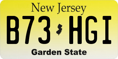 NJ license plate B73HGI