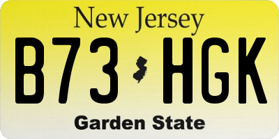 NJ license plate B73HGK