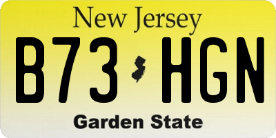 NJ license plate B73HGN