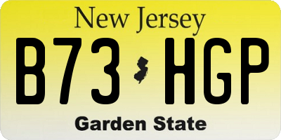 NJ license plate B73HGP