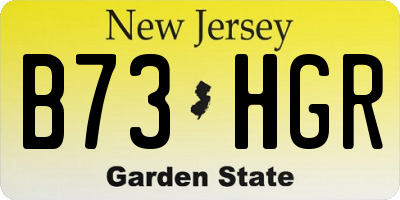 NJ license plate B73HGR