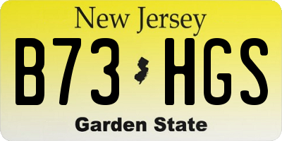 NJ license plate B73HGS