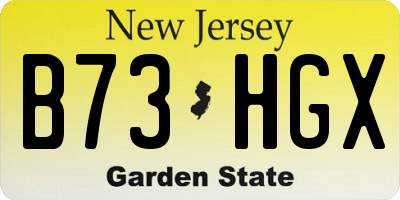 NJ license plate B73HGX