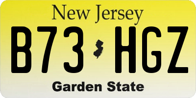 NJ license plate B73HGZ
