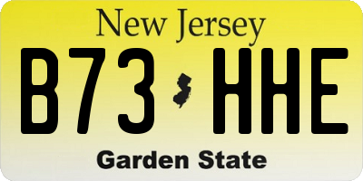 NJ license plate B73HHE