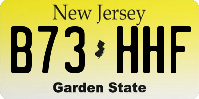 NJ license plate B73HHF