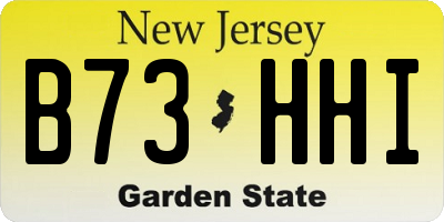 NJ license plate B73HHI