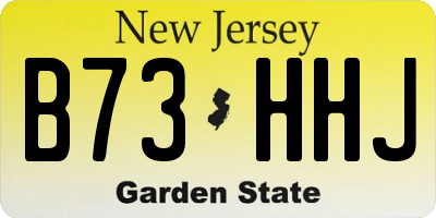 NJ license plate B73HHJ