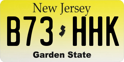 NJ license plate B73HHK