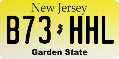 NJ license plate B73HHL