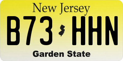 NJ license plate B73HHN