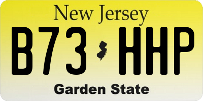 NJ license plate B73HHP