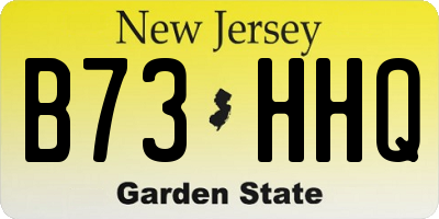 NJ license plate B73HHQ