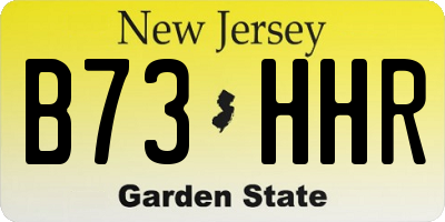 NJ license plate B73HHR