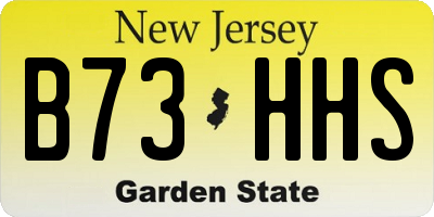 NJ license plate B73HHS