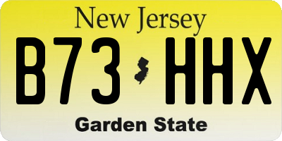 NJ license plate B73HHX
