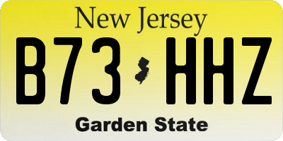 NJ license plate B73HHZ