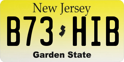 NJ license plate B73HIB
