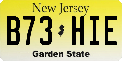 NJ license plate B73HIE