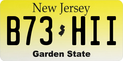 NJ license plate B73HII