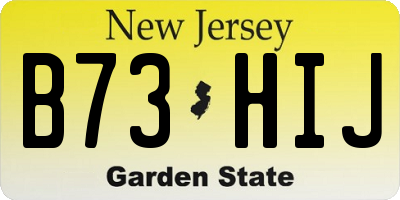 NJ license plate B73HIJ