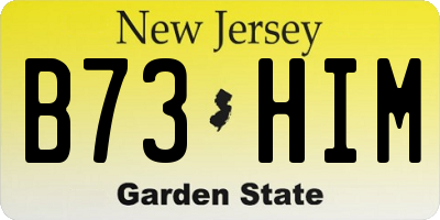 NJ license plate B73HIM