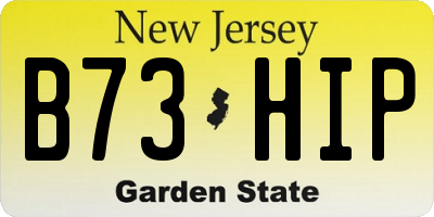 NJ license plate B73HIP