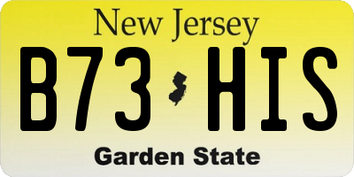 NJ license plate B73HIS