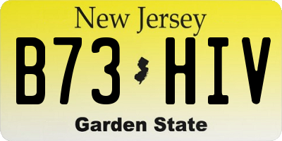 NJ license plate B73HIV