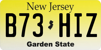 NJ license plate B73HIZ