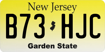 NJ license plate B73HJC
