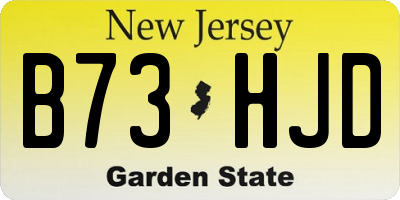 NJ license plate B73HJD