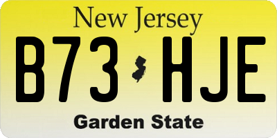 NJ license plate B73HJE