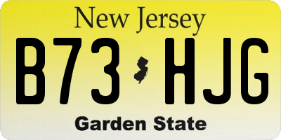 NJ license plate B73HJG