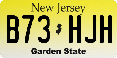 NJ license plate B73HJH
