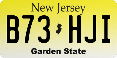 NJ license plate B73HJI