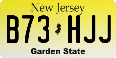 NJ license plate B73HJJ