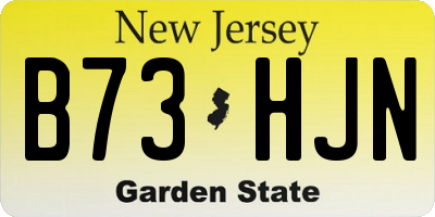 NJ license plate B73HJN