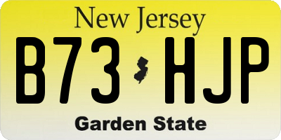 NJ license plate B73HJP