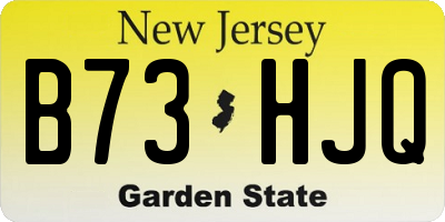 NJ license plate B73HJQ