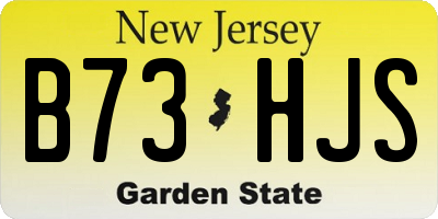 NJ license plate B73HJS