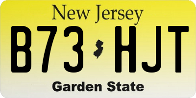 NJ license plate B73HJT