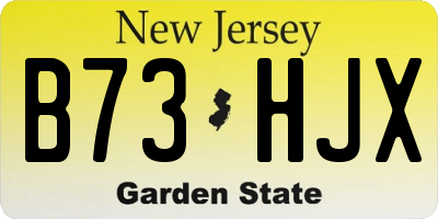 NJ license plate B73HJX