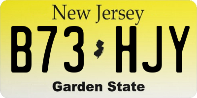 NJ license plate B73HJY