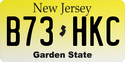 NJ license plate B73HKC