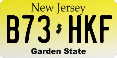 NJ license plate B73HKF