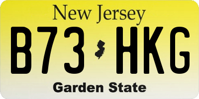 NJ license plate B73HKG