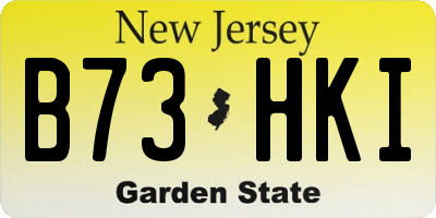 NJ license plate B73HKI
