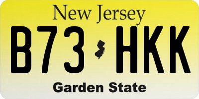NJ license plate B73HKK