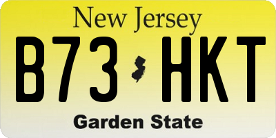 NJ license plate B73HKT